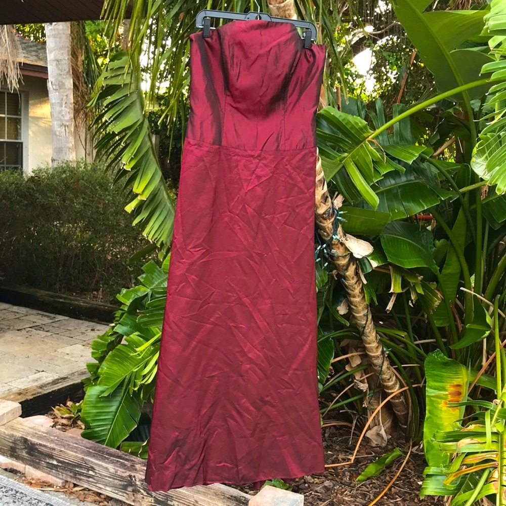 Strapless corset metallic fit and flare dress